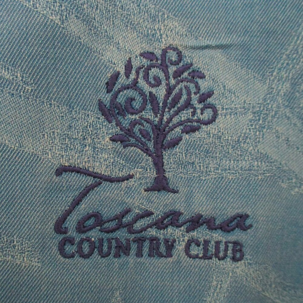 Como Sport Mens S/S "Toscana C.C." (CA) Blue Silk Casual Hawaiian Shirt - Medium